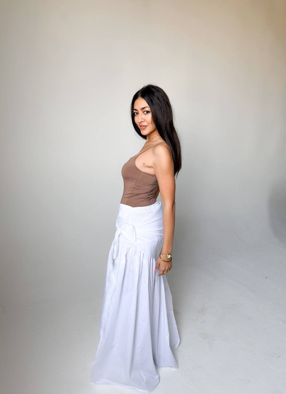Skirt poplin with scarf
