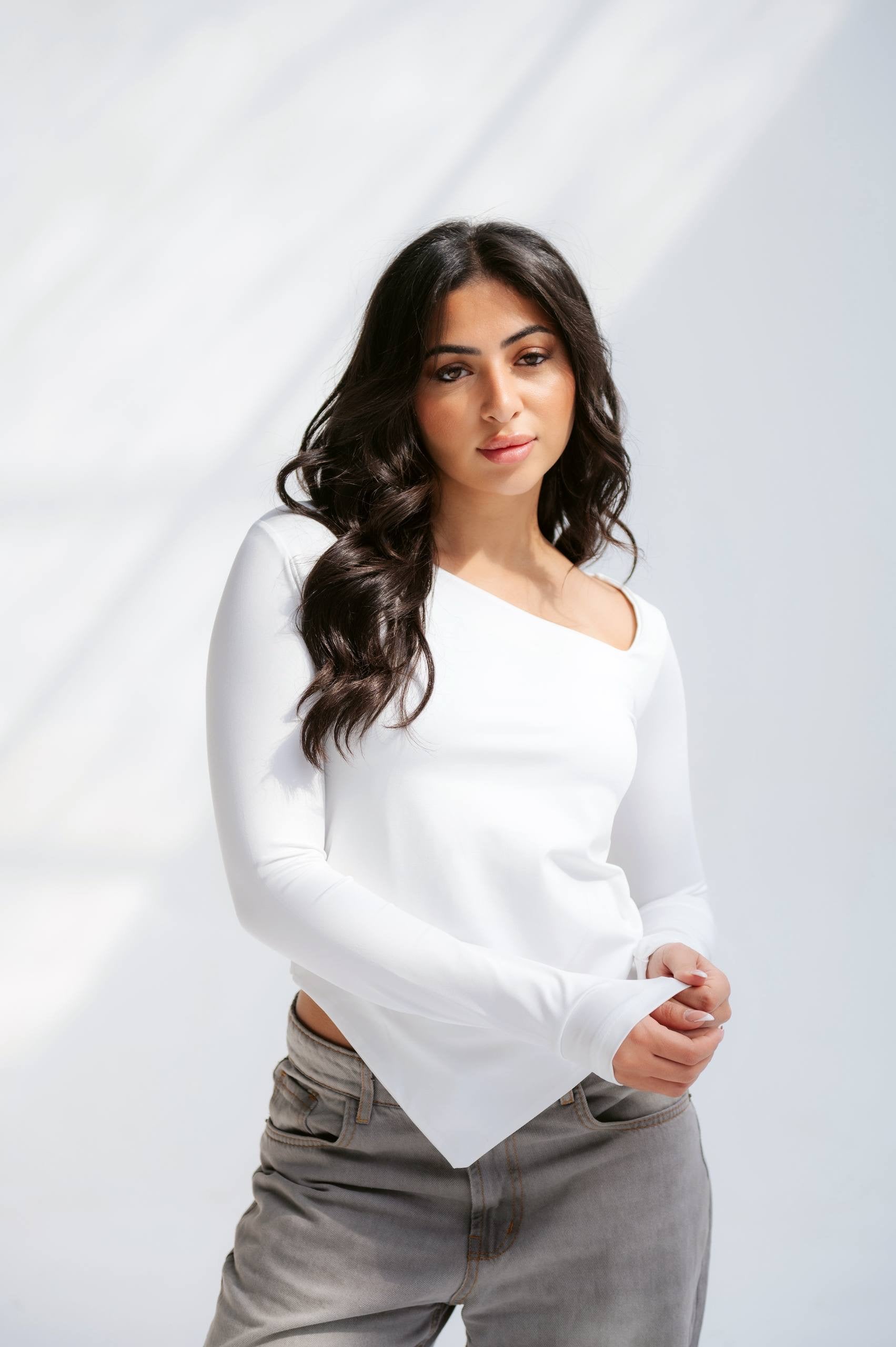 Tilted V Neck Top 03