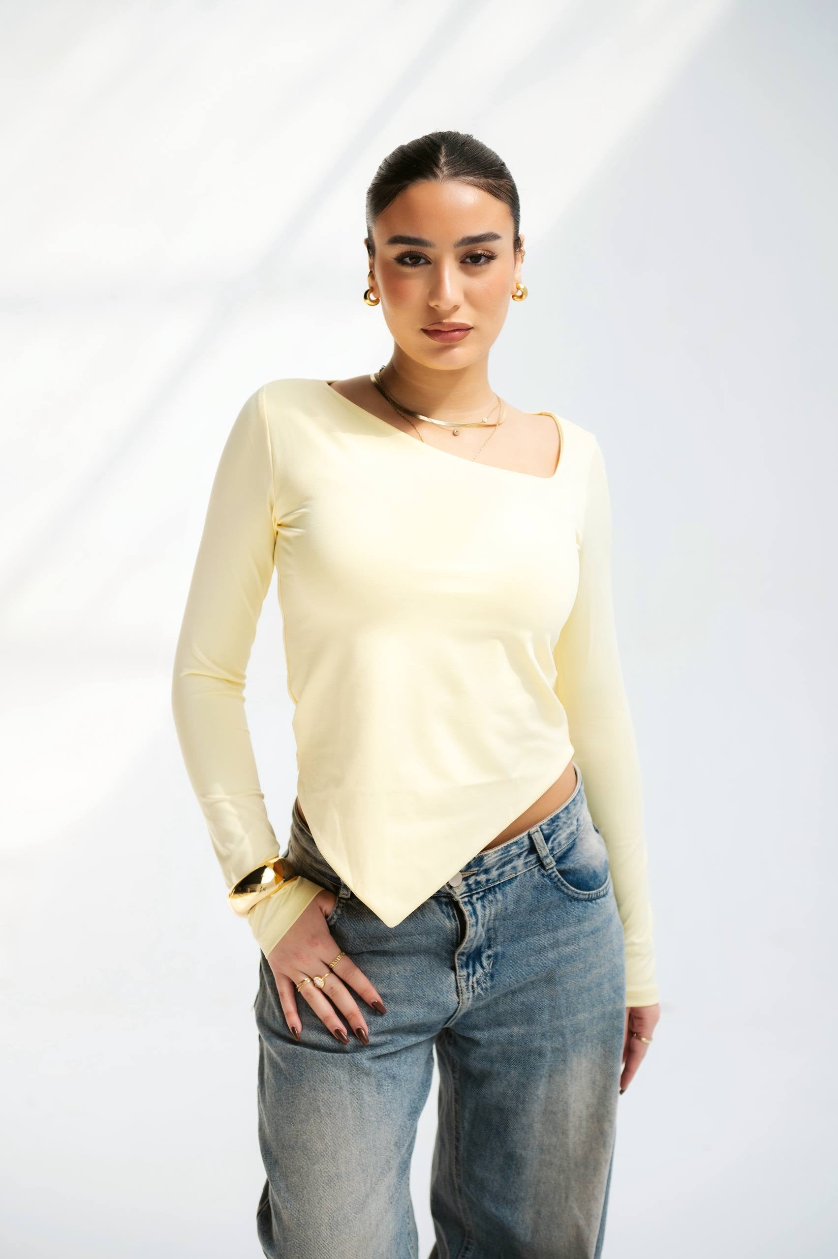 Tilted V Neck Top 03