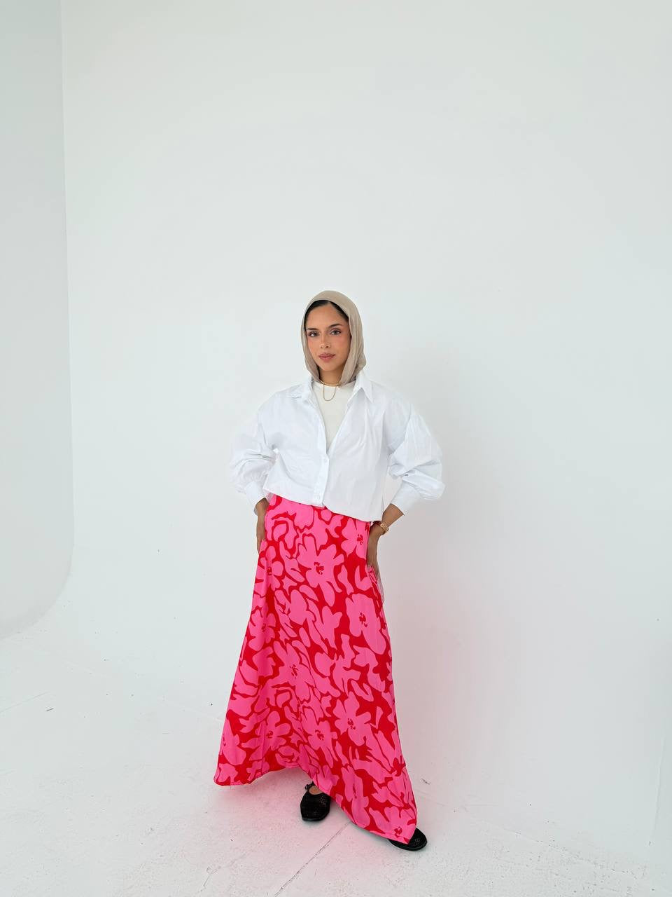 Satin printed Skirt