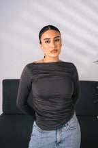 Ruched Long-Sleeve Top 01