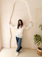 Satin Blouse with Lace