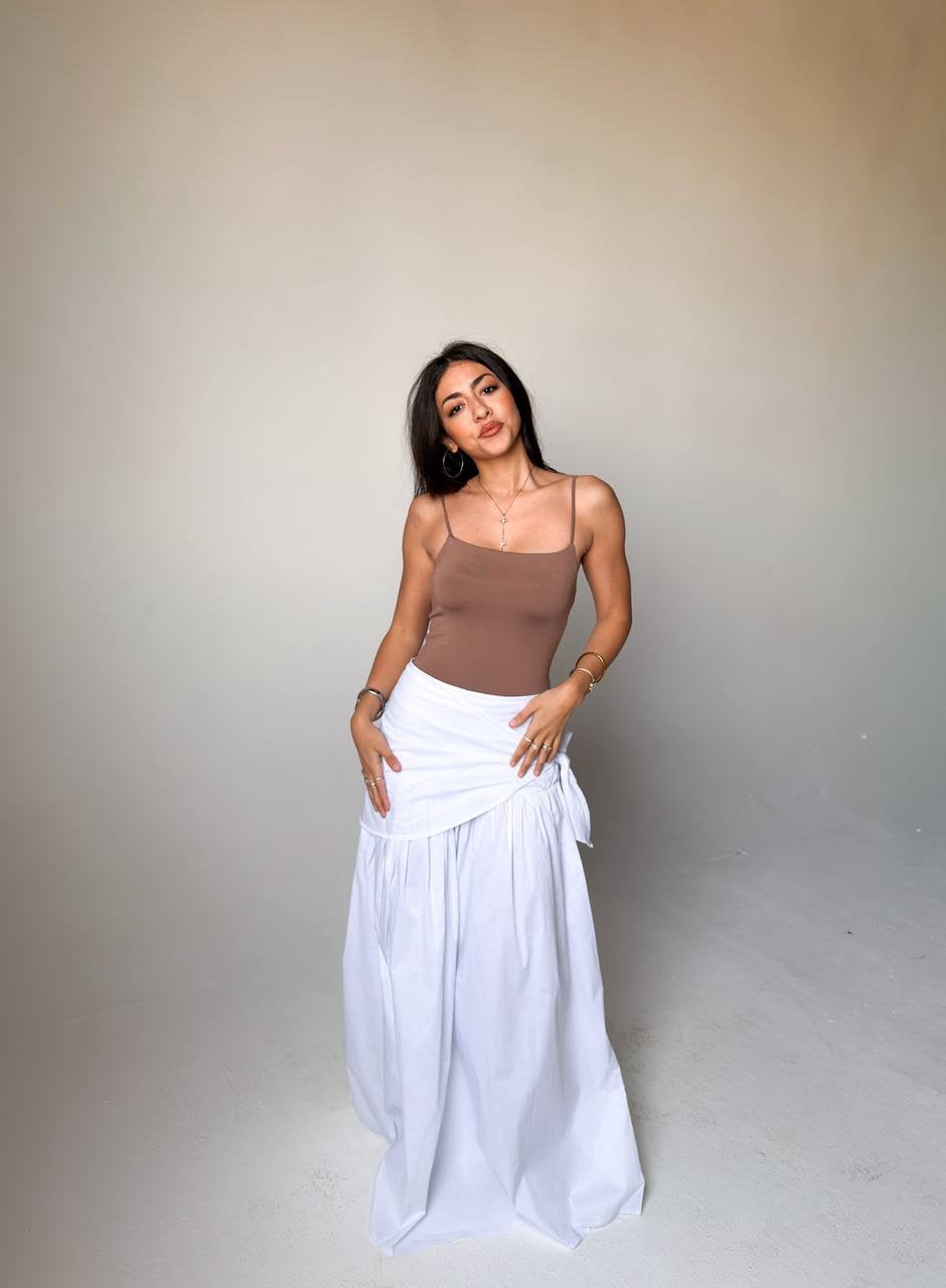 Skirt poplin with scarf
