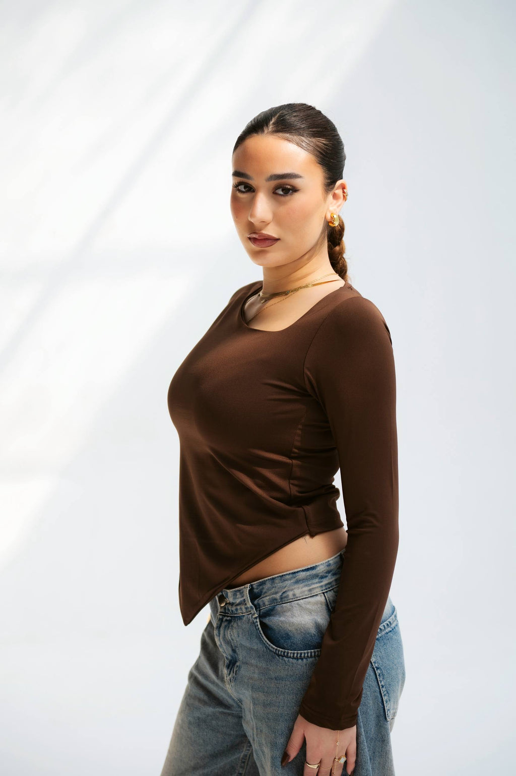 Tilted V Neck Top 03