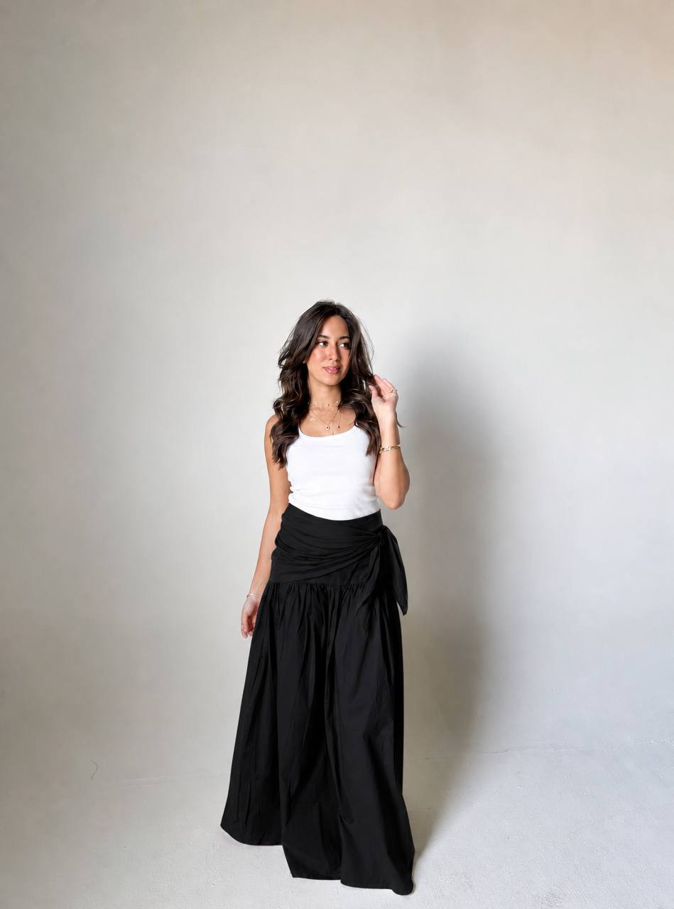 Skirt poplin with scarf