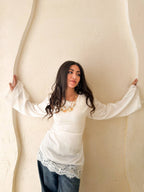 Satin Blouse with Lace
