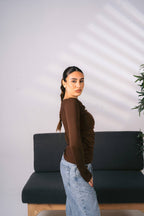 Ruched Long-Sleeve Top 01