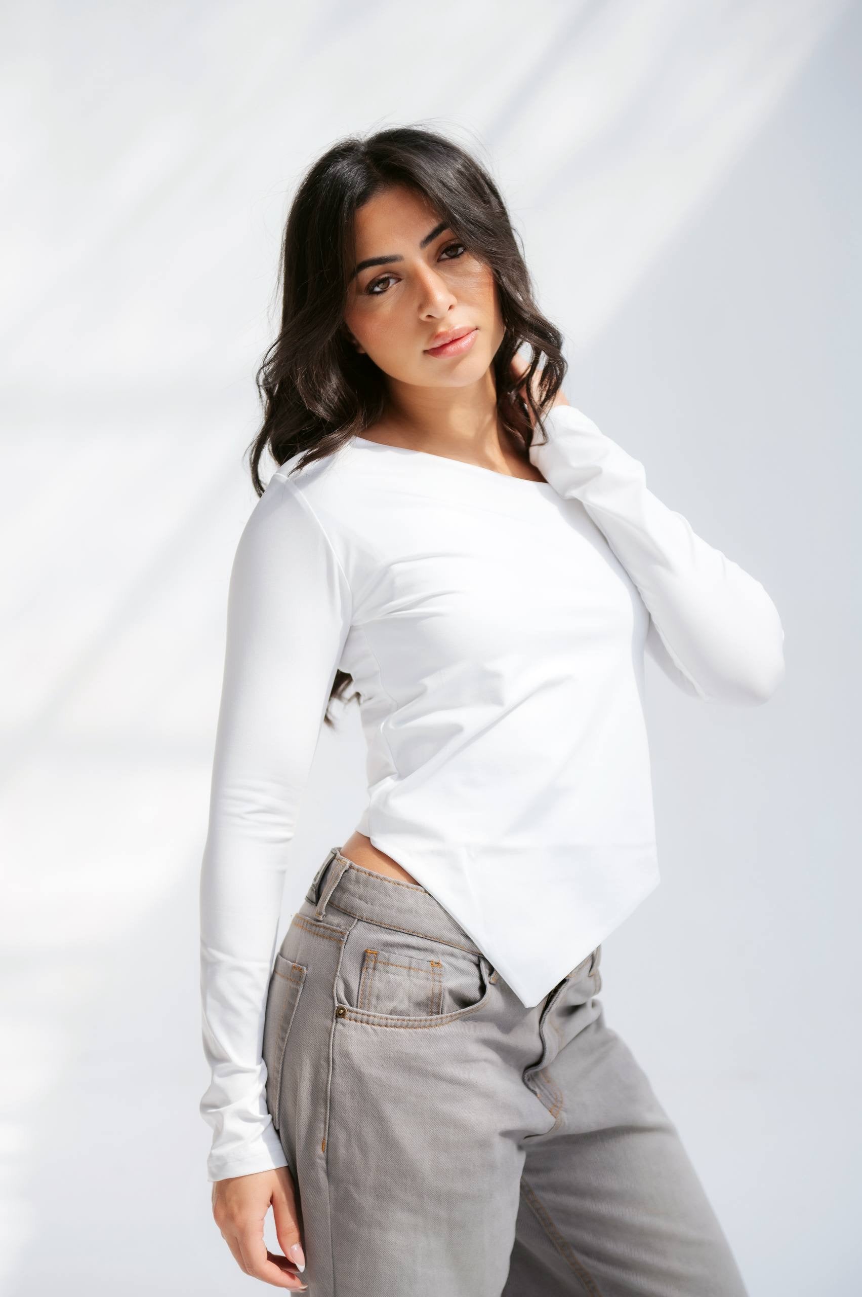 Tilted V Neck Top 03