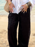 Sequin sparkle wide leg pants