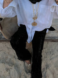 Sequin sparkle wide leg pants