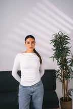 Ruched Long-Sleeve Top 01