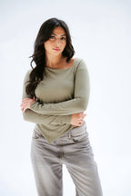 Tilted V Neck Top 03
