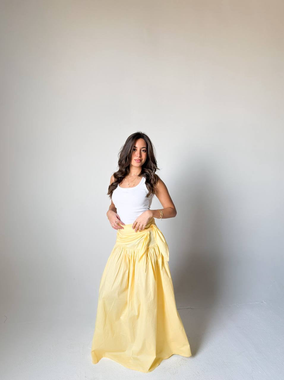 Skirt poplin with scarf