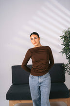Ruched Long-Sleeve Top 01