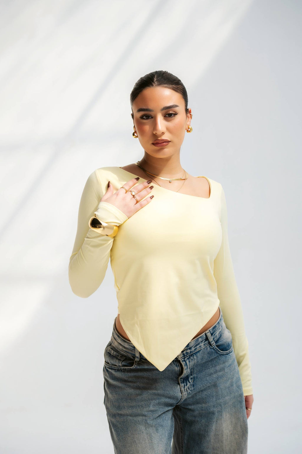 Tilted V Neck Top 03