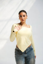 Tilted V Neck Top 03