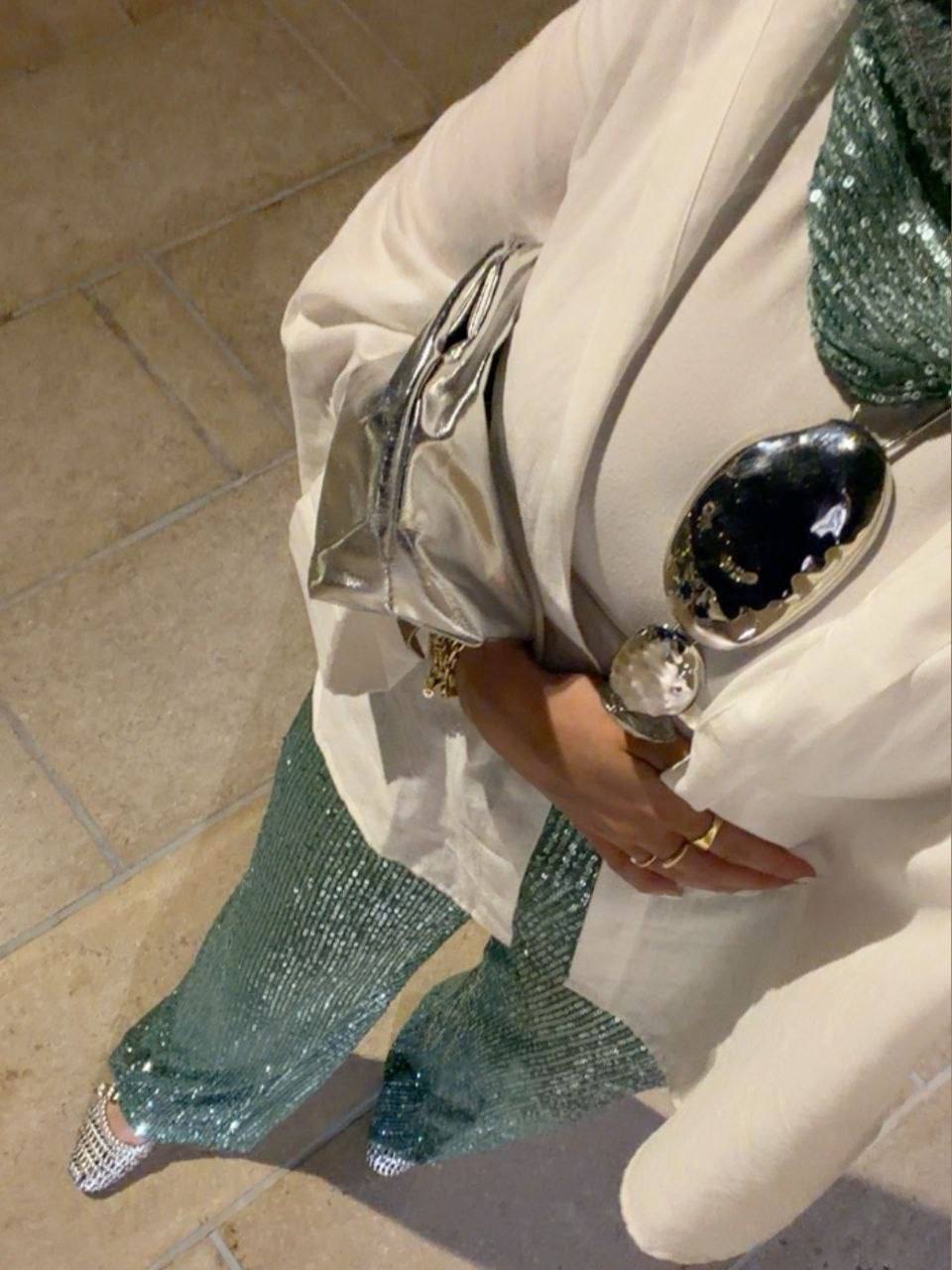 Sequin sparkle wide leg pants