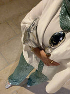 Sequin sparkle wide leg pants
