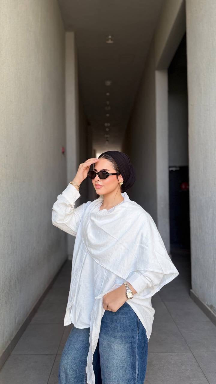 Linen scarf shirt