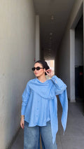 Linen scarf shirt