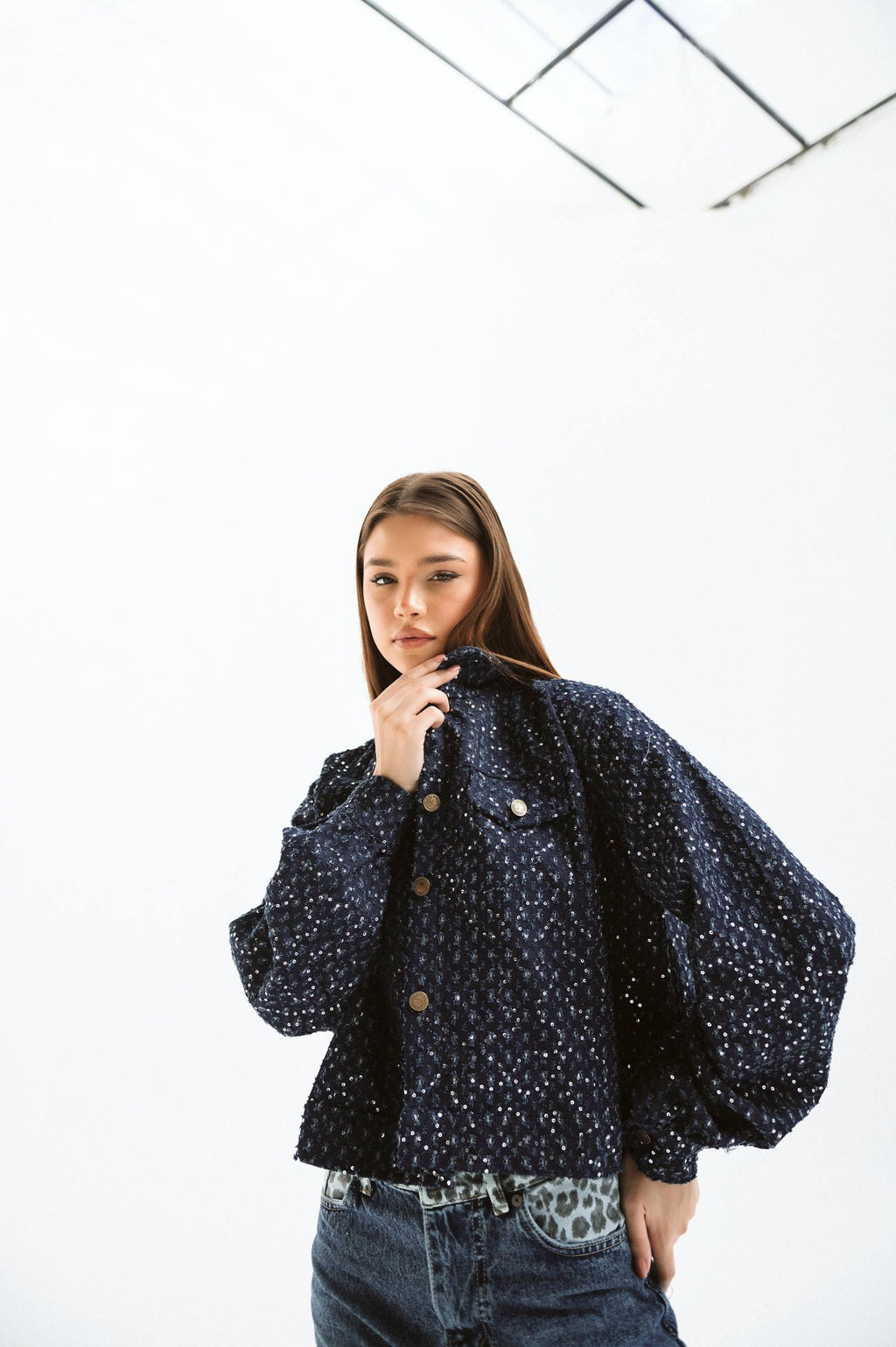 Jeans jacket sparkles