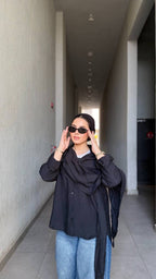 Linen scarf shirt