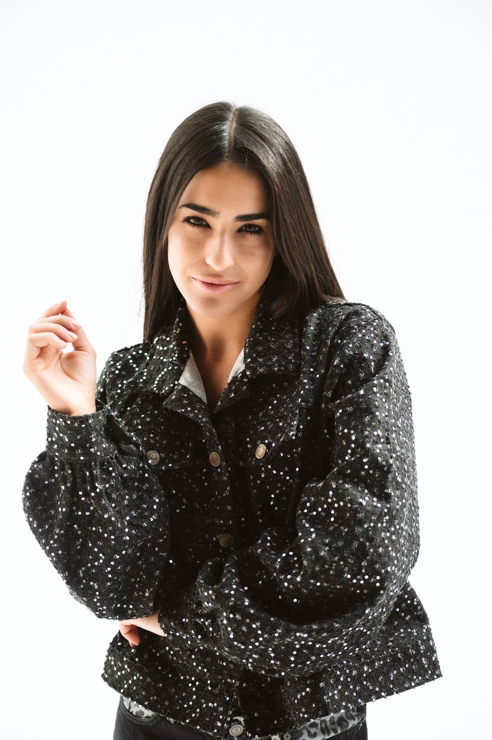 Jeans jacket sparkles