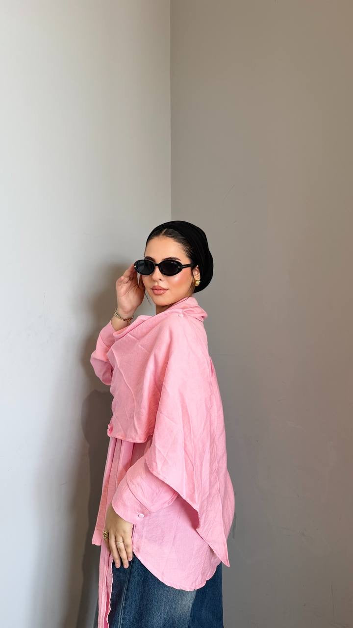 Linen scarf shirt