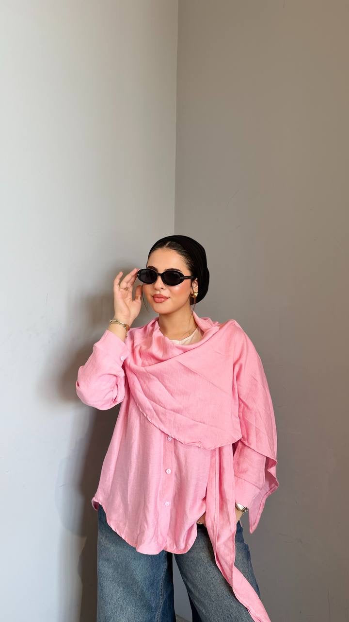Linen scarf shirt