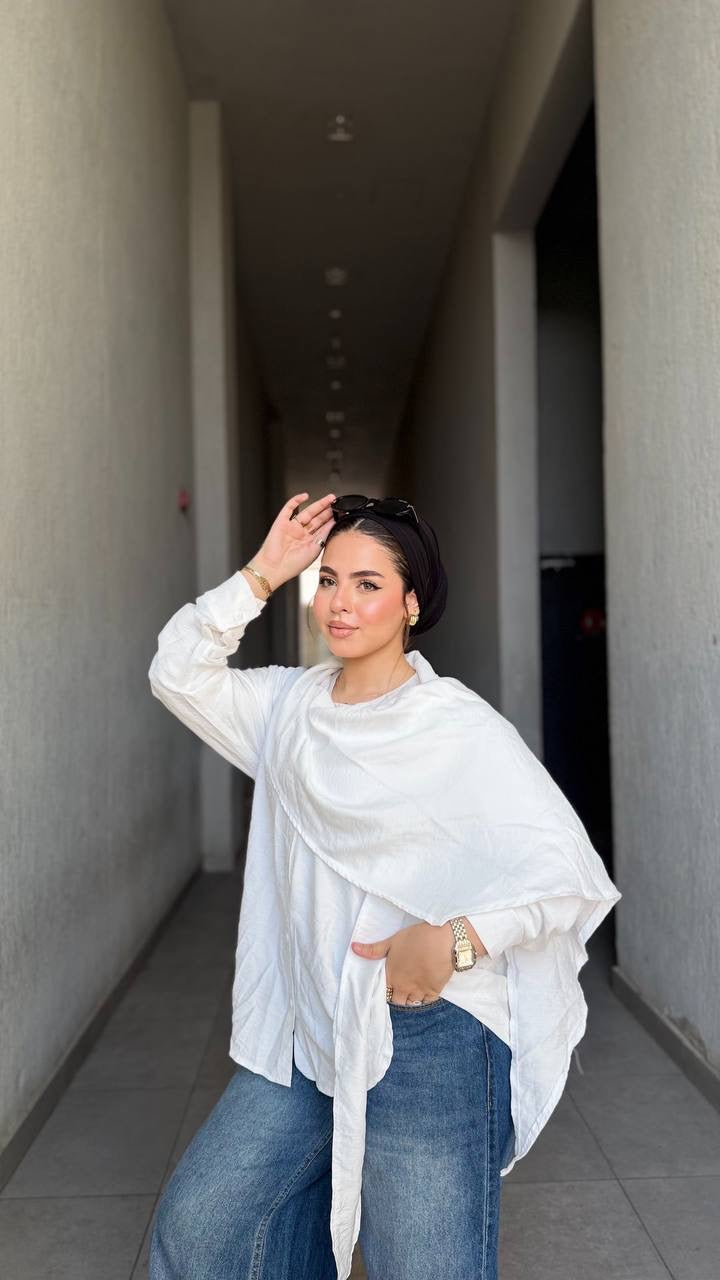 Linen scarf shirt